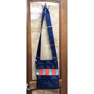 Maggie Bailey Navy/Orange Seatbelt Bag Crossbody Bag Shoulder Bag Purse